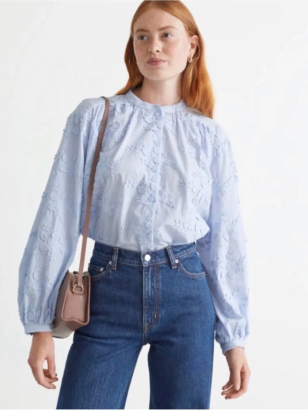 & Other Stories Voluminous Floral-Appliqué Blouse